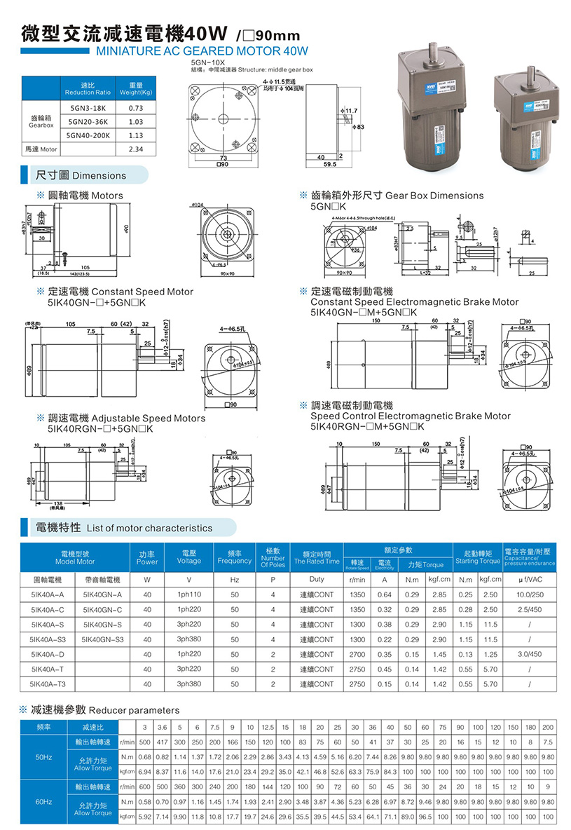 40W參數(shù)